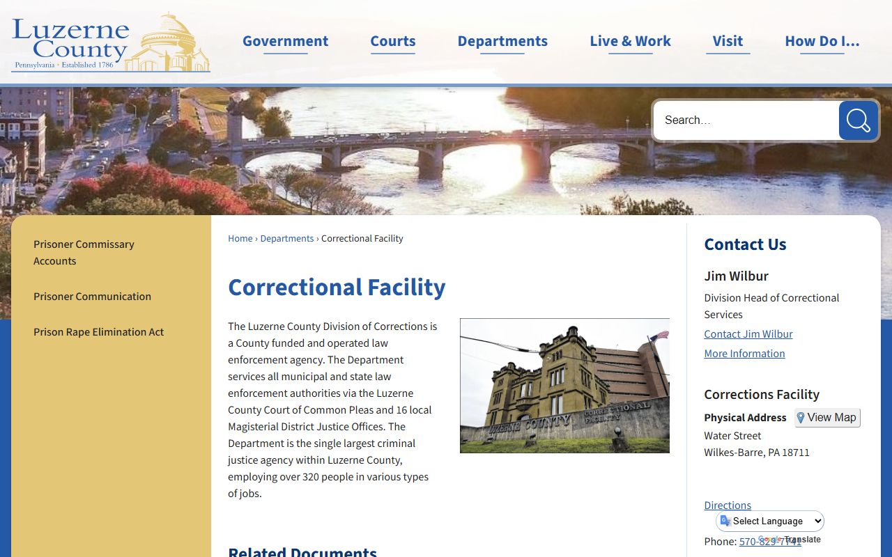 Luzerne County Clerk of Courts page for criminal court docket access
